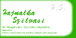 hajnalka szilvasi business card